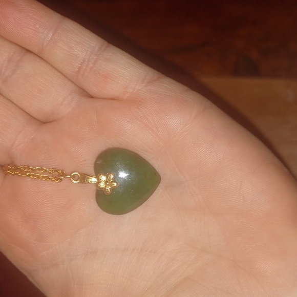 Genuine Jade Heart Necklace - Picture 3 of 4